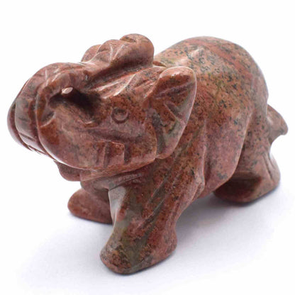 Unakite Elephant Carving