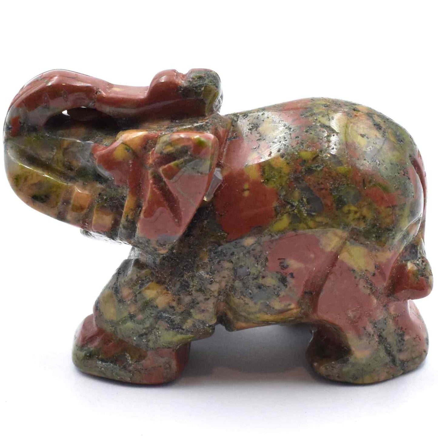 Unakite Elephant Carving