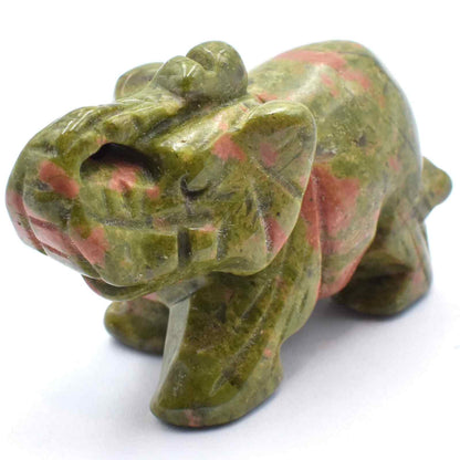 Unakite Elephant Carving