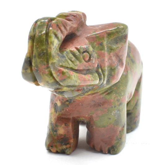 Unakite Elephant Carving
