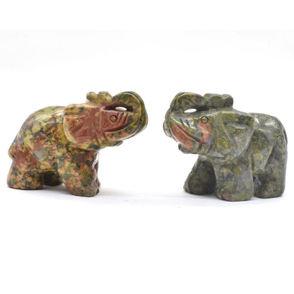 Unakite Elephant Carving