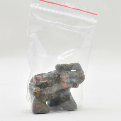 Unakite Elephant Carving