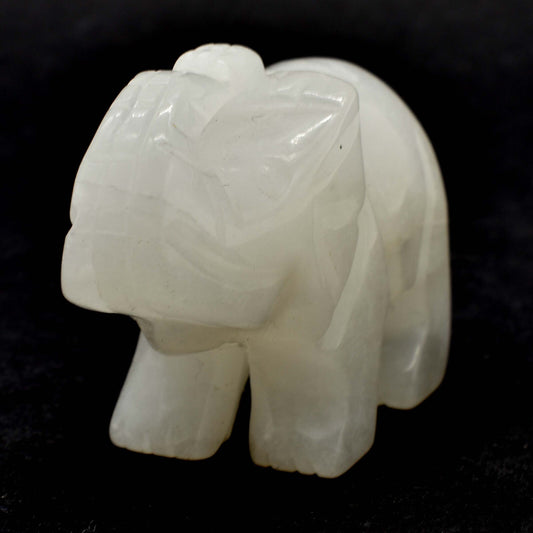 White Jade Elephant Carving