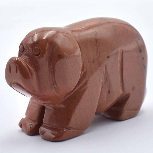 Red Jasper Pig Carving