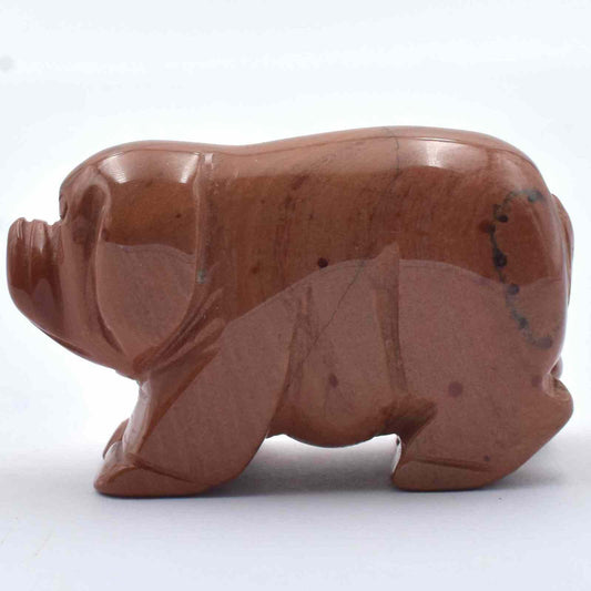 Red Jasper Pig Carving
