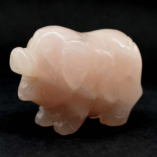 Rose Quartz Pig Carving