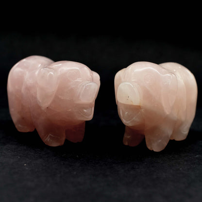 Rose Quartz Pig Carving