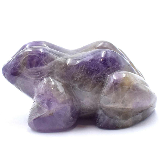 Chevron Amethyst Frog Carving