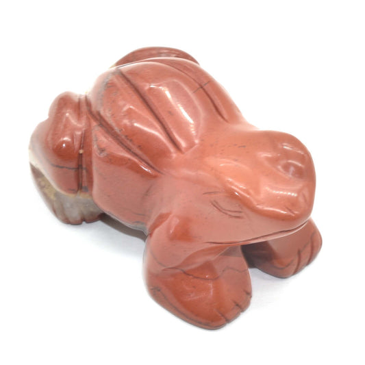 Red Jasper Frog Carving