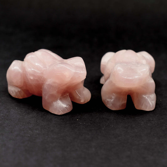 Rose Quartz Frog Carving