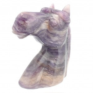 Purple Fluorite Horse Head Carving