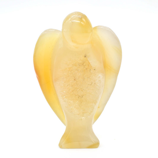 Agate Geode Angel Carving