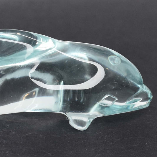 Light Blue Obsidian Dolphin Carving