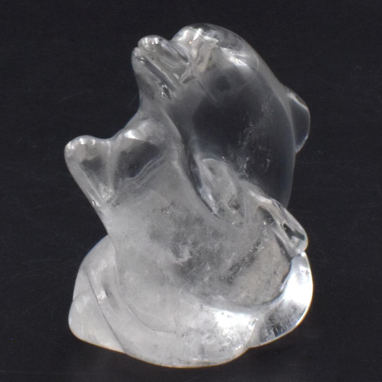Clear Quartz Double Dolphin Carving [Type 1]