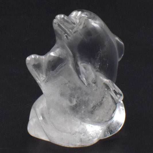 Clear Quartz Double Dolphin Carving [Type 1]
