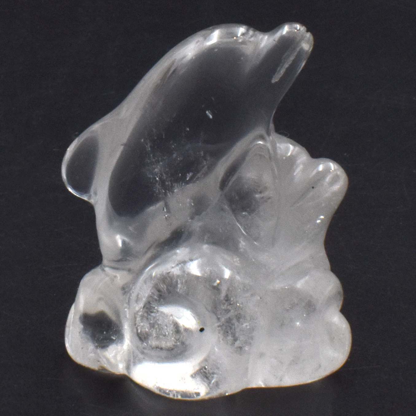 Clear Quartz Double Dolphin Carving [Type 1]