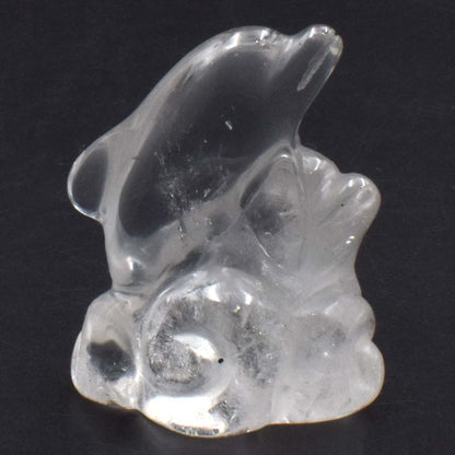 Clear Quartz Double Dolphin Carving [Type 1]