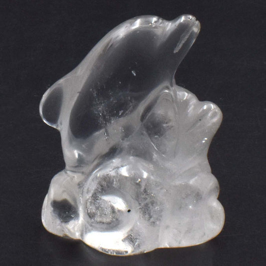 Clear Quartz Double Dolphin Carving [Type 1]