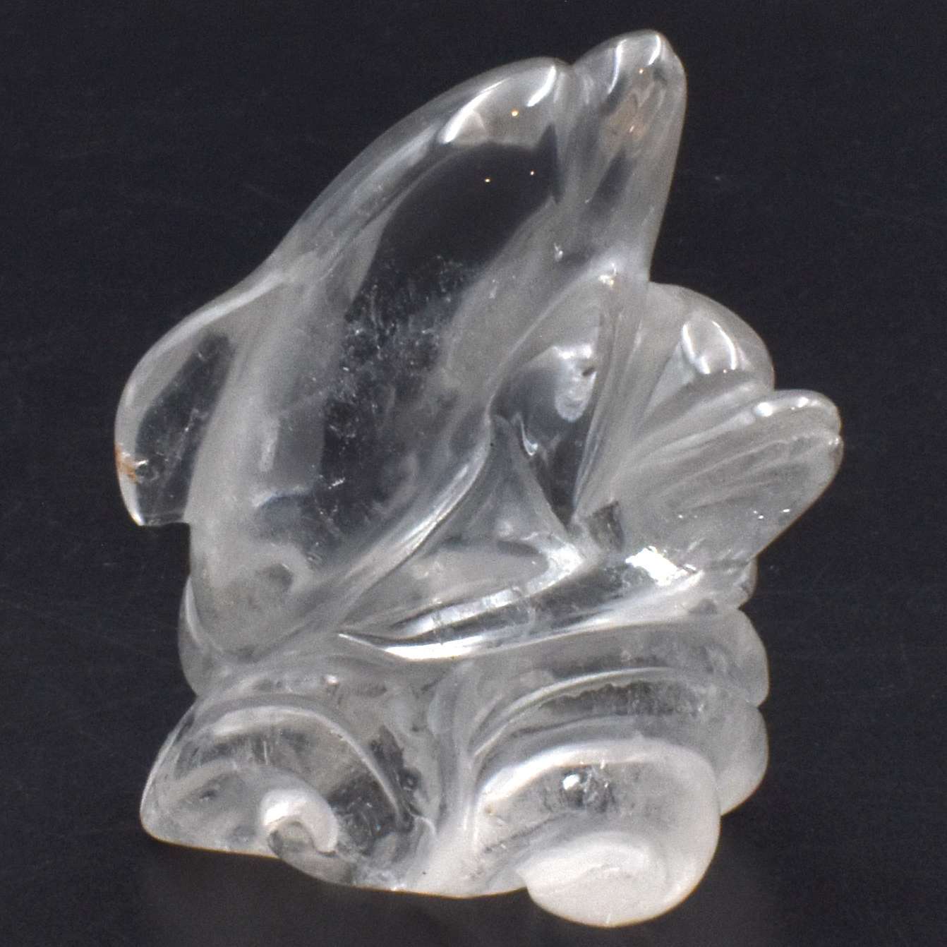 Clear Quartz Double Dolphin Carving [Type 2]