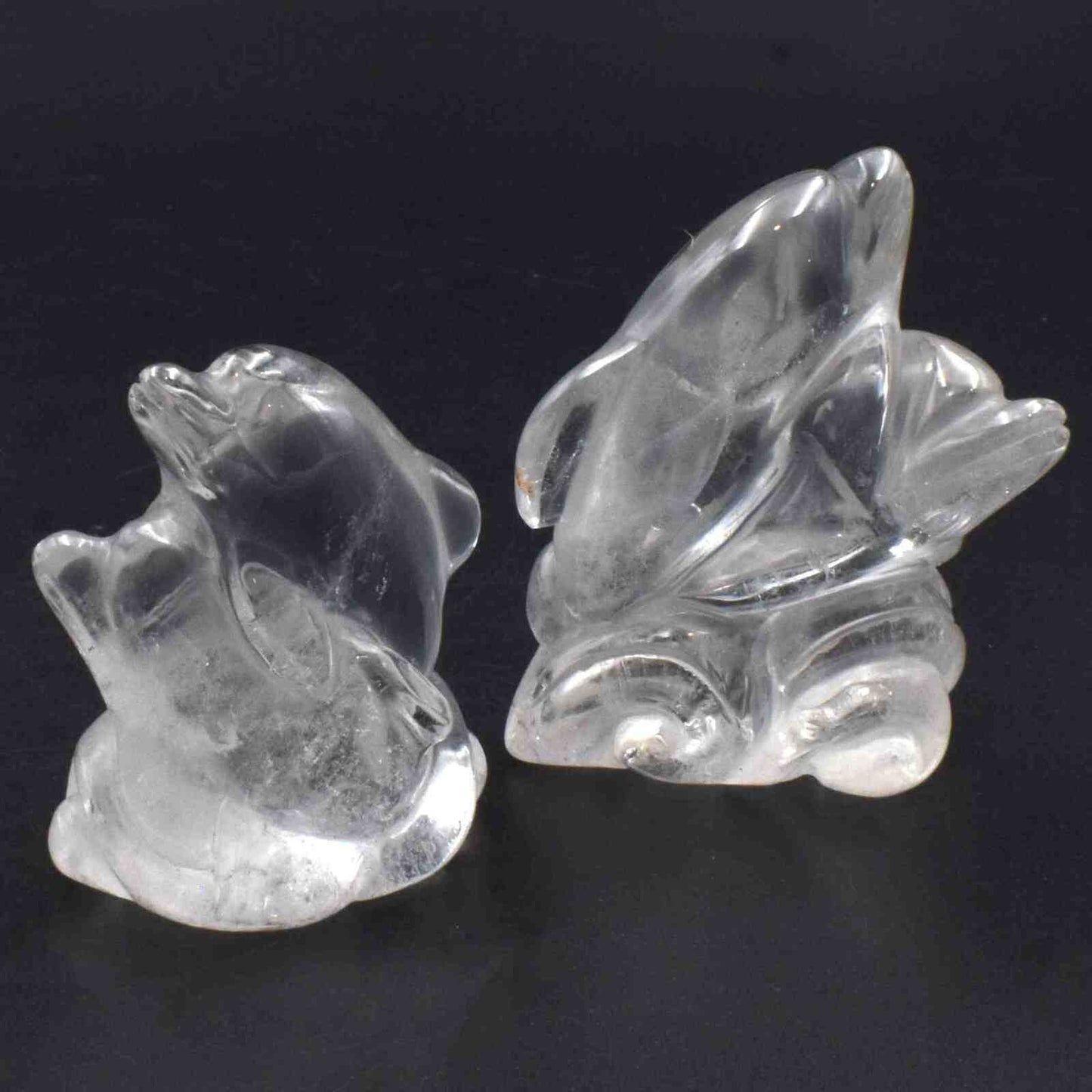 Clear Quartz Double Dolphin Carving [Type 2]
