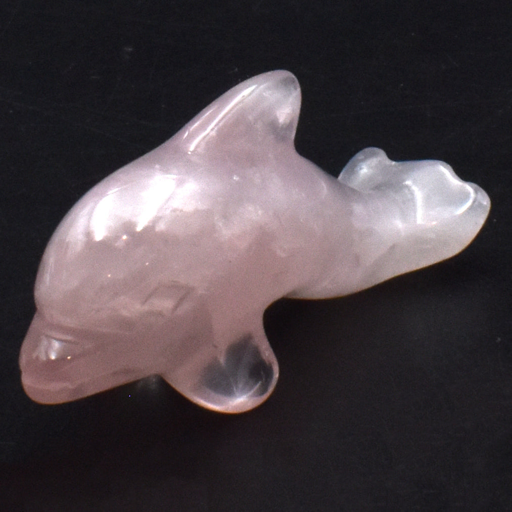 Rose Quartz Dolphin Carving [Type 1]