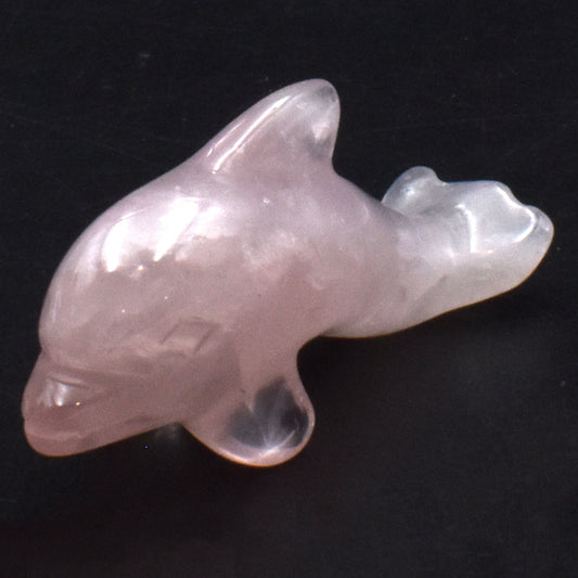 Rose Quartz Dolphin Carving [Type 1]