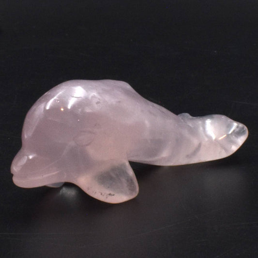 Rose Quartz Dolphin Carving [Type 2]