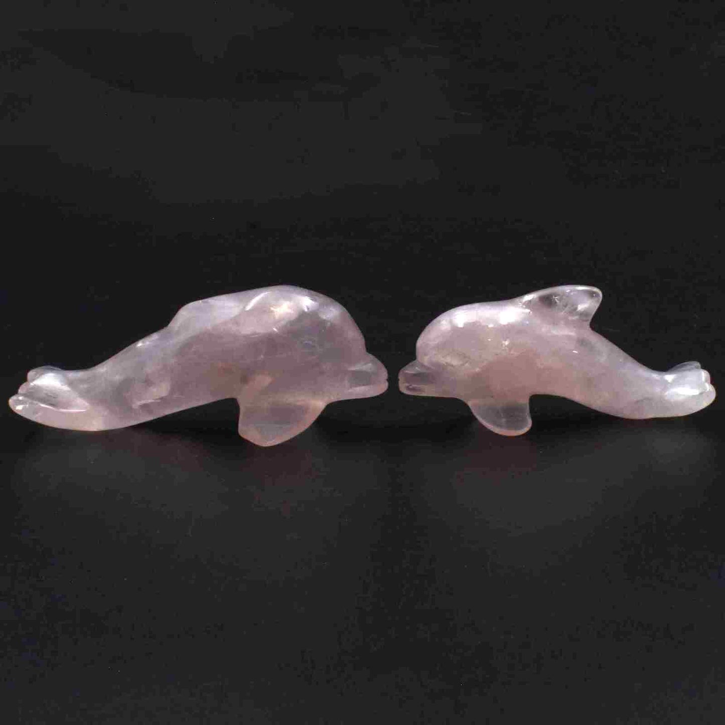 Rose Quartz Dolphin Carving [Type 2]