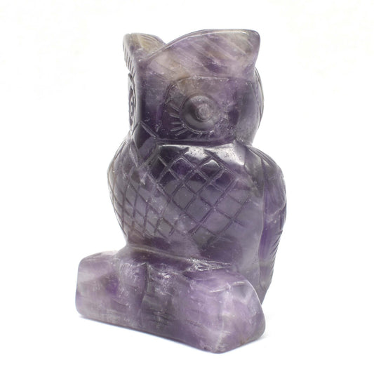 Amethyst Owl Carving