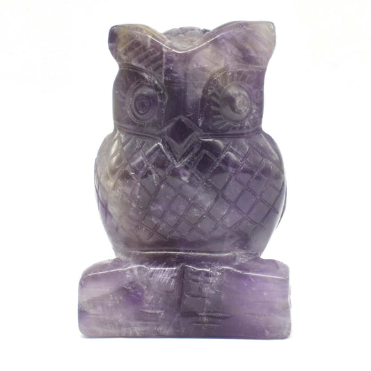 Amethyst Owl Carving