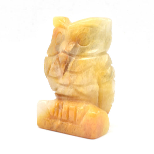 Yellow Aventurine Owl Carving