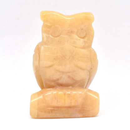 Yellow Aventurine Owl Carving