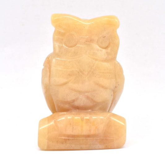 Yellow Aventurine Owl Carving