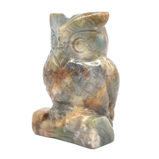 Fancy Jasper Owl Carving