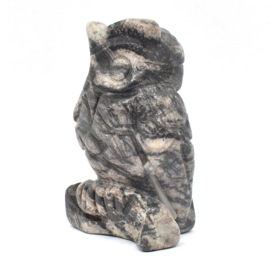 Net Jasper Owl Carving