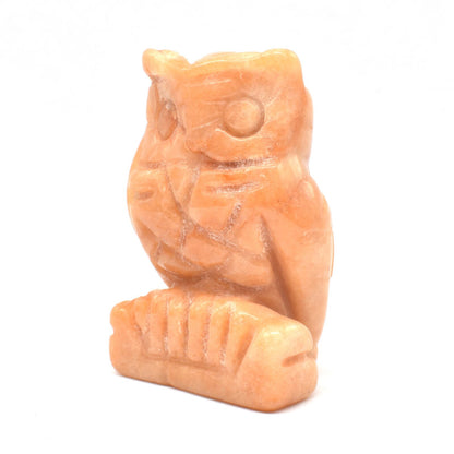 Orange Aventurine Owl Carving
