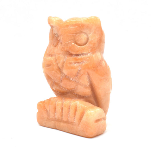 Orange Aventurine Owl Carving