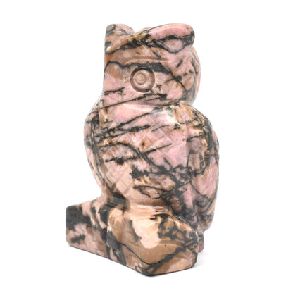 Rhodonite Owl Carving