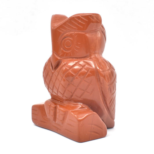 Red Jasper Owl Carving