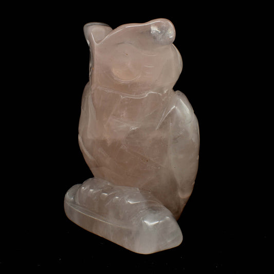 Rose Quartz Owl Carving [Type 1]