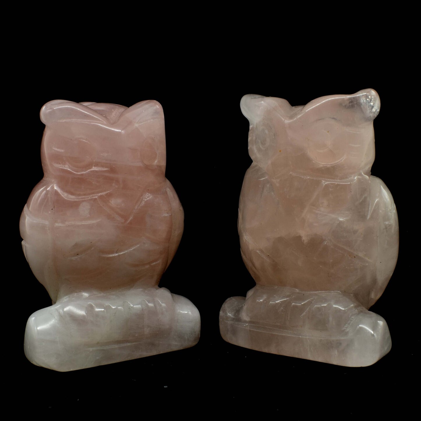 Rose Quartz Owl Carving [Type 1]