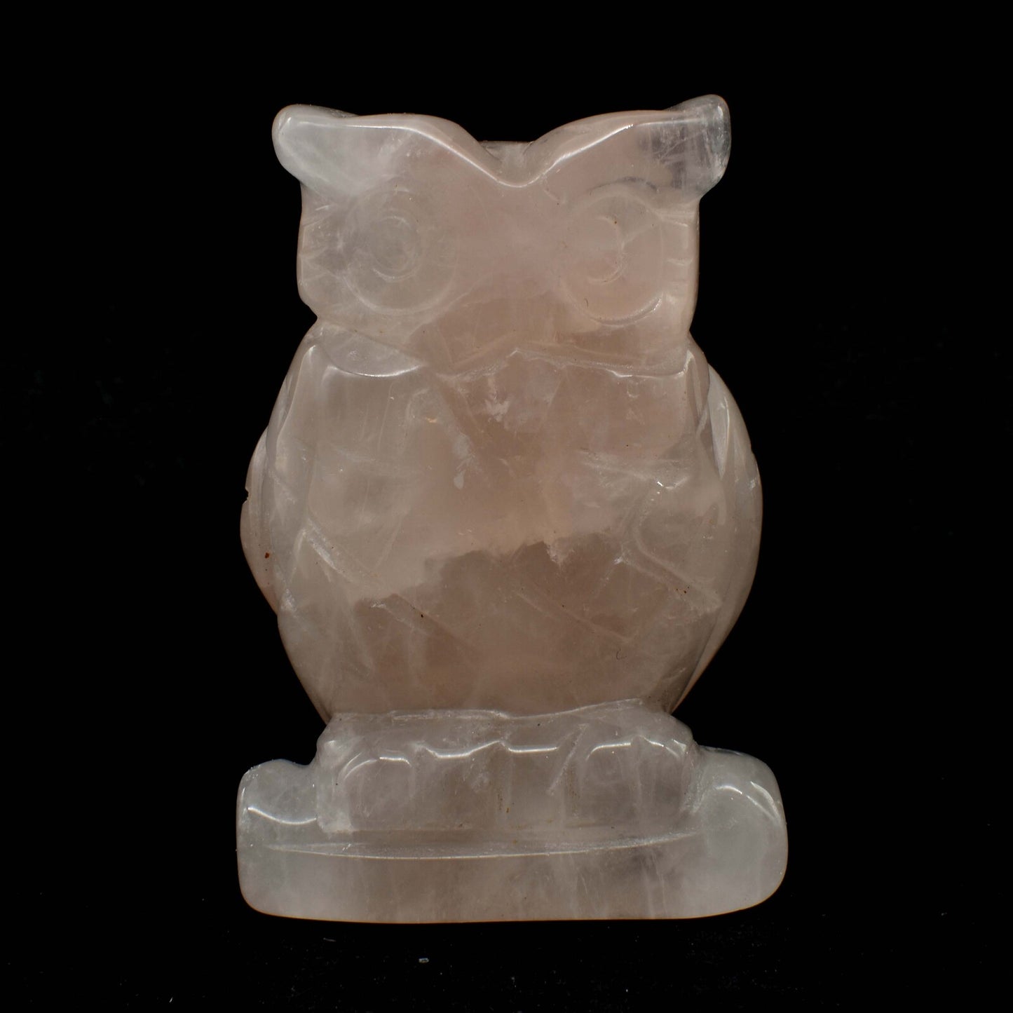 Rose Quartz Owl Carving [Type 1]