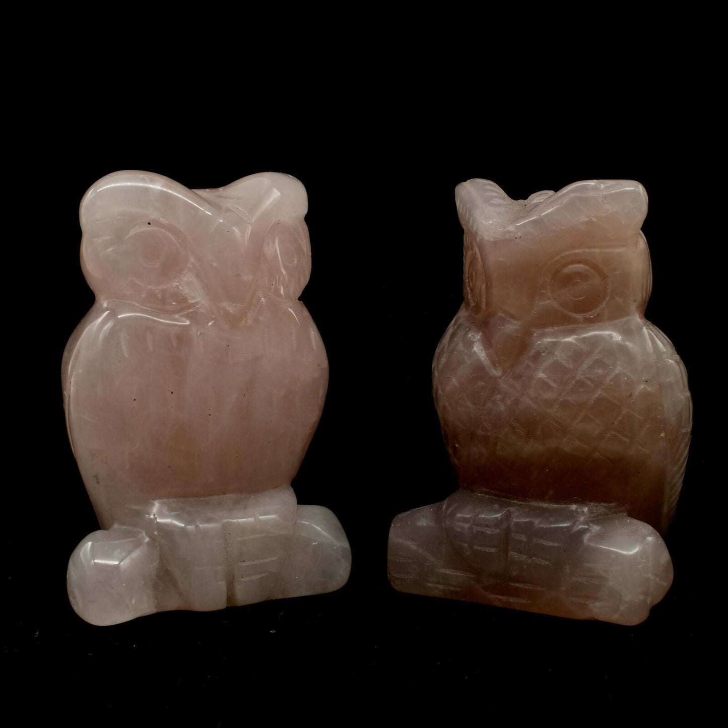 Rose Quartz Owl Carving [Type 2]