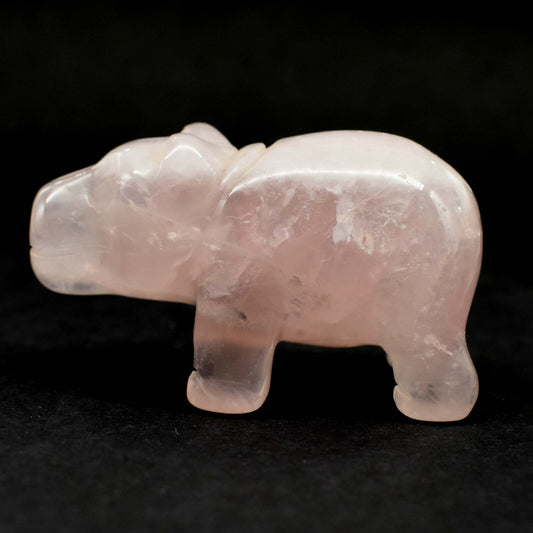 Rose Quartz Hippopotamus Carving