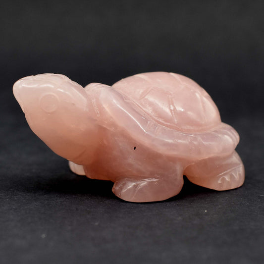 Rose Quartz Turtle Carving