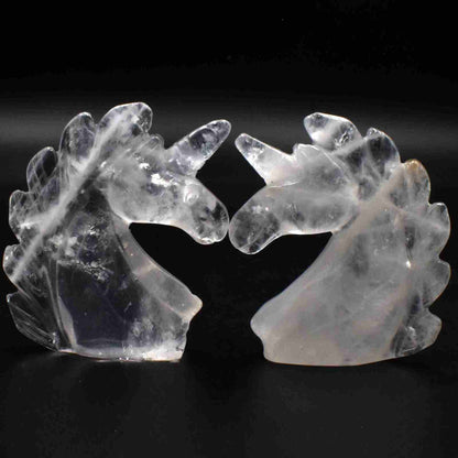 Clear Quartz Unicorn Carving