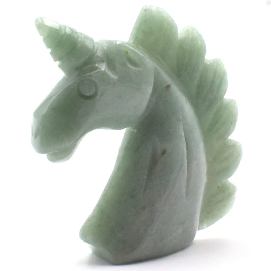 Green Aventurine Unicorn Carving [Light]