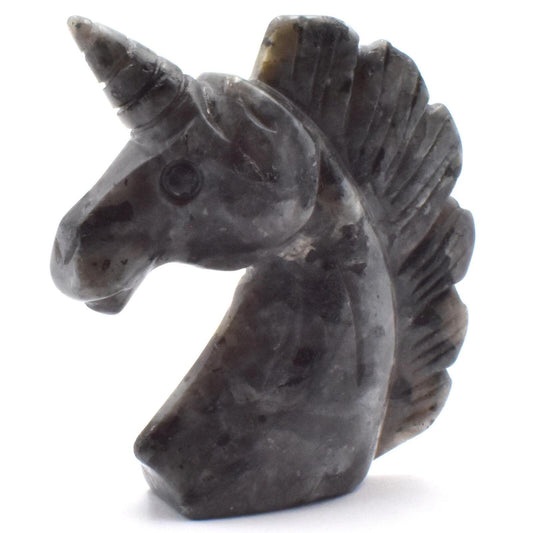 Larvikite Unicorn Carving