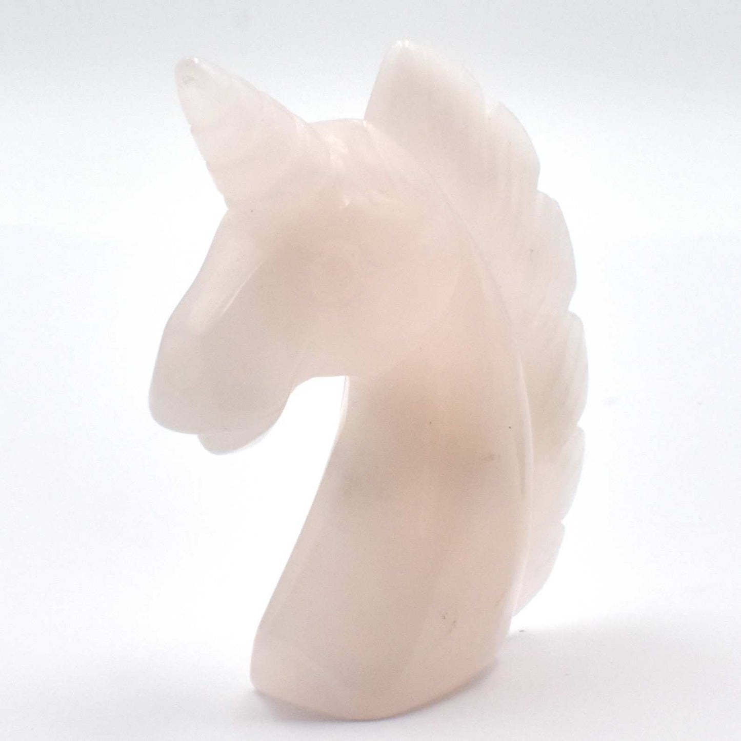 Pink Quartz Unicorn Carving