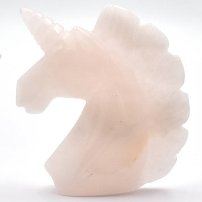 Pink Quartz Unicorn Carving